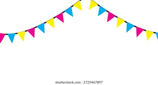 Karnevalsfarbene Girlanden und Häschen. Vektorgrafik einzeln. Konfetti festlich bunte Karneval Illustration. Feiern Sie Hintergrund. EPS 10