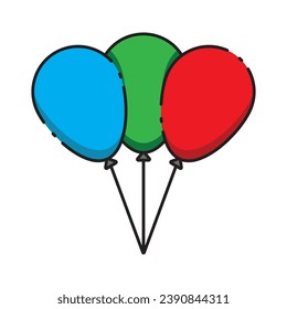 carnaval globo colorido icono icono vectorial ilustración logo