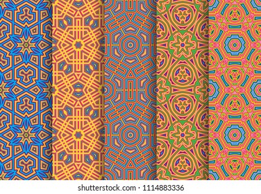 Carnival colorful seamless patterns package.