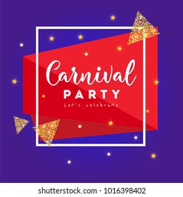 Carnival Concept Banner with on shiny background.  Fat Tuesday