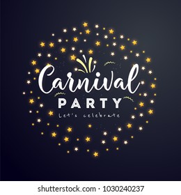 Carnival Concept Banner with on shiny background.  Fat Tuesday