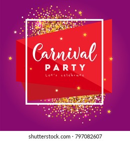 Carnival Concept Banner with on shiny background.  Fat Tuesday