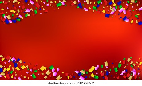 Carnival Confetti Background. 
Holiday Decoration Isolated Elements on Background. Many Falling Carnival Confetti for Your Design. Carnival Vector Illustration. Invitation Card, Poster, Flyer.

