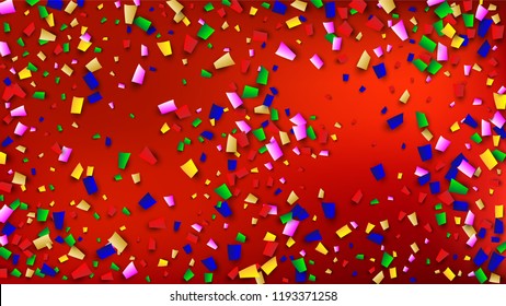 Carnival Confetti Background. 
Holiday Decoration Isolated Elements on Background. Many Falling Carnival Confetti for Your Design. Carnival Vector Illustration. Invitation Card, Poster, Flyer.

