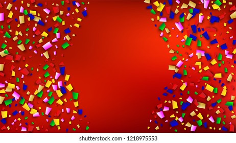 Carnival Confetti Background. 
Holiday Decoration Isolated Elements on Background. Many Falling Carnival Confetti for Your Design. Carnival Vector Illustration. Invitation Card, Poster, Flyer.

