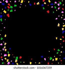 Carnival Confetti Background. Many Falling Carnival Confetti for Your Design.
Holiday Decoration Isolated Elements on Background. Carnival Vector Illustration. Invitation Card, Poster, Flyer