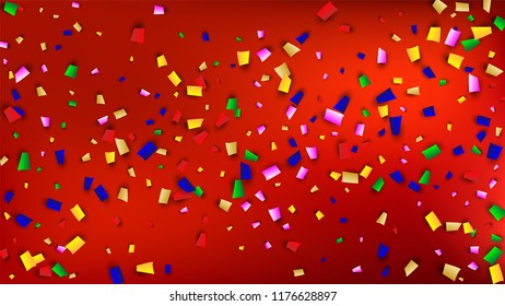 Carnival Confetti Background. 
 Many Falling Carnival Confetti for Your Design. Carnival Vector Illustration. Invitation Card, Poster, Flyer. Holiday Decoration Isolated Elements on Background.

