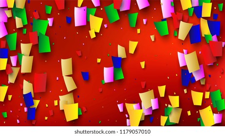 Carnival Confetti Background. 
 Many Falling Carnival Confetti for Your Design. Carnival Vector Illustration. Invitation Card, Poster, Flyer. Holiday Decoration Isolated Elements on Background.

