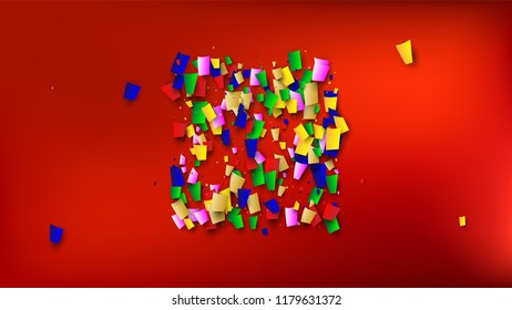 Carnival Confetti Background. 
 Many Falling Carnival Confetti for Your Design. Carnival Vector Illustration. Invitation Card, Poster, Flyer. Holiday Decoration Isolated Elements on Background.

