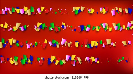 Carnival Confetti Background. 
 Many Falling Carnival Confetti for Your Design. Carnival Vector Illustration. Invitation Card, Poster, Flyer. Holiday Decoration Isolated Elements on Background.

