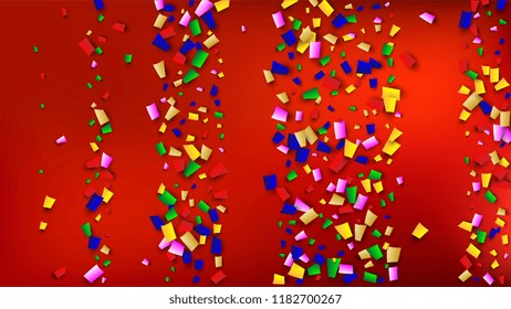 Carnival Confetti Background. 
 Many Falling Carnival Confetti for Your Design. Carnival Vector Illustration. Invitation Card, Poster, Flyer. Holiday Decoration Isolated Elements on Background.

