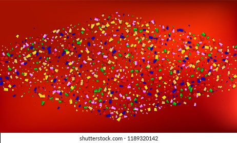 Carnival Confetti Background. 
 Many Falling Carnival Confetti for Your Design. Carnival Vector Illustration. Invitation Card, Poster, Flyer. Holiday Decoration Isolated Elements on Background.

