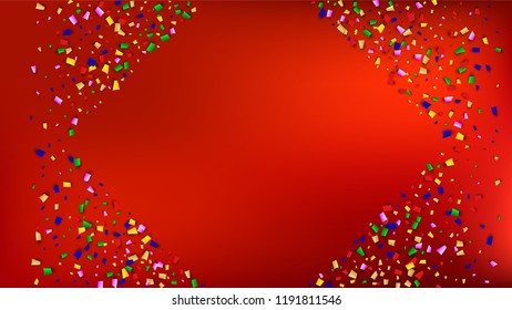 Carnival Confetti Background. 
 Many Falling Carnival Confetti for Your Design. Carnival Vector Illustration. Invitation Card, Poster, Flyer. Holiday Decoration Isolated Elements on Background.

