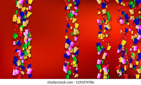 Carnival Confetti Background. 
 Many Falling Carnival Confetti for Your Design. Carnival Vector Illustration. Invitation Card, Poster, Flyer. Holiday Decoration Isolated Elements on Background.

