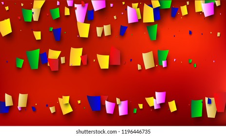 Carnival Confetti Background. 
 Many Falling Carnival Confetti for Your Design. Carnival Vector Illustration. Invitation Card, Poster, Flyer. Holiday Decoration Isolated Elements on Background.

