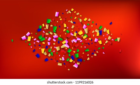 Carnival Confetti Background. 
 Many Falling Carnival Confetti for Your Design. Carnival Vector Illustration. Invitation Card, Poster, Flyer. Holiday Decoration Isolated Elements on Background.

