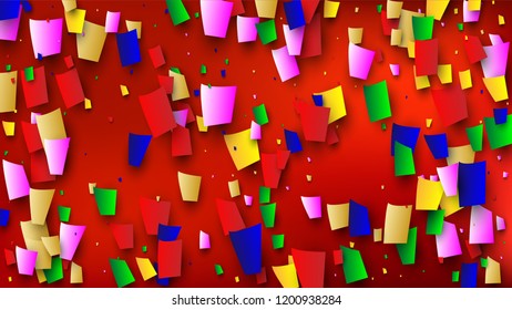 Carnival Confetti Background. 
 Many Falling Carnival Confetti for Your Design. Carnival Vector Illustration. Invitation Card, Poster, Flyer. Holiday Decoration Isolated Elements on Background.

