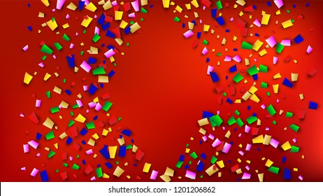 Carnival Confetti Background. 
 Many Falling Carnival Confetti for Your Design. Carnival Vector Illustration. Invitation Card, Poster, Flyer. Holiday Decoration Isolated Elements on Background.

