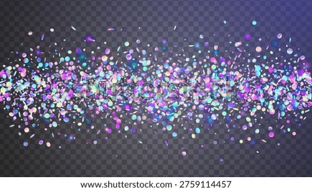 Carnival Confetti. Blue Carnaval Tinsel And Purple Unicorn Glitter. Abstract Birthday Background. Celebration Of Color, Sparkle And Isolated Banner. Pink Carnival Confetti