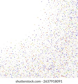 Carnival Confetti. Carnaval Party Background. Multicolored Banner on White Backdrop. Isolated Masquerade Border with Falling Round Dots. Rainbow Birthday Poster. Sylvester Design.