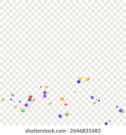 Confete de Carnaval. Antecedentes do Carnaval. Borda de Máscara Isolada com Pontos Arredondados Caindo. Banner vermelho, azul, verde e laranja no fundo transparente. Pôster de Aniversário do Arco-Íris. Projeto Sylvester.