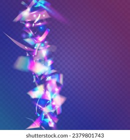 Carnival Confetti. Cristal Texture. Disco Multicolor Backdrop. Modern Foil. Pink Party Effect. Retro Element. Digital Art. Rainbow Glitter. Violet Carnival Confetti