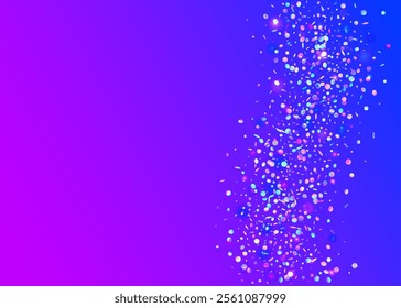 Carnival Confetti. Digital Banner. Festive Burst. Happy Texture. Falling Ribbon. Disco Surprise Illustration. Party Effect. Purple 3d Tinsel. Pink Carnival Confetti