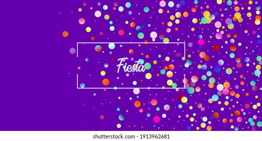 Carnival Confetti Explosion Vector Background. Colorful Circles, Bubbles, Bokeh Decoration. Falling Color Tinsel, Fiesta Celebration Design. Birthday, New Year, Christmas Party Confetti Rain Shower.