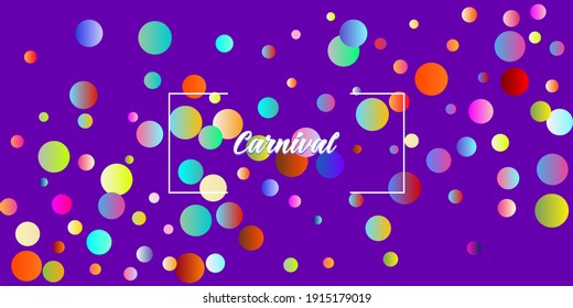 Carnival Confetti Explosion Vector Background. Falling Color Tinsel, Fiesta Celebration Design. Birthday, New Year, Christmas Party Confetti Rain Shower. Colorful Circles, Bubbles, Bokeh Decoration.