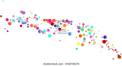 Carnival Confetti Explosion Vector Background. Birthday, New Year, Christmas Party Confetti Rain Shower. Colorful Circles, Bubbles, Shine Decoration. Falling Color Tinsel, Fiesta Celebration Design.