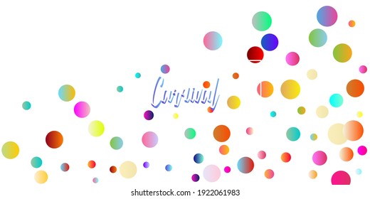 Carnival Confetti Explosion Vector Background. Colorful Circles, Bubbles, Bokeh Decoration. Falling Color Tinsel, Fiesta Celebration Design. Birthday, New Year, Christmas Party Confetti Rain Shower.