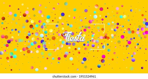 Carnival Confetti Explosion Vector Background. Falling Color Tinsel, Fiesta Celebration Design. Colorful Circles, Bubbles, Sparkle Decoration. Birthday, New Year, Christmas Party Confetti Rain Shower.
