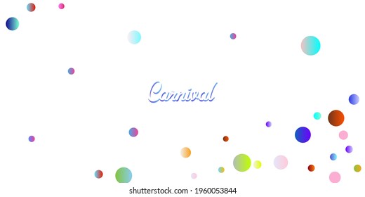 Carnival Confetti Explosion Vector Background. Falling Color Tinsel, Fiesta Celebration Design. Birthday, New Year, Christmas Party Confetti Rain Shower. Colorful Circles, Bubbles, Sparkle Decoration.