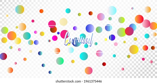 Carnival Confetti Explosion Vector Background. Colorful Circles, Bubbles, Shine Decoration. Falling Color Tinsel, Fiesta Celebration Design. Birthday, New Year, Christmas Party Confetti Rain Shower.