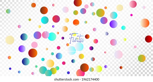 Carnival Confetti Explosion Vector Background. Falling Color Tinsel, Fiesta Celebration Design. Colorful Circles, Bubbles, Shine Decoration. Birthday, New Year, Christmas Party Confetti Rain Shower.