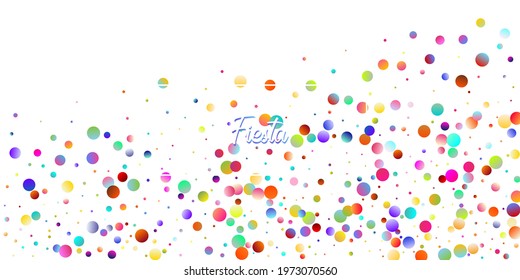 Carnival Confetti Explosion Vector Background. Colorful Circles, Bubbles, Sparkle Decoration. Birthday, New Year, Christmas Party Confetti Rain Shower. Falling Color Tinsel, Fiesta Celebration Design.