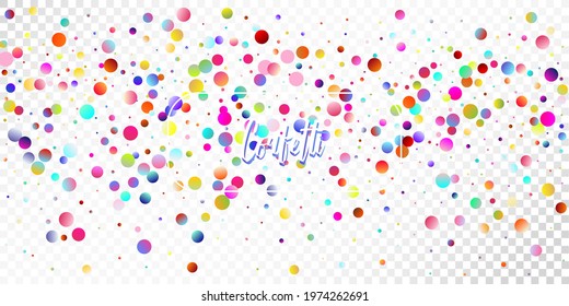 Carnival Confetti Explosion Vector Background. Birthday, New Year, Christmas Party Confetti Rain Shower. Colorful Circles, Bubbles, Sparkle Decoration. Falling Color Tinsel, Fiesta Celebration Design.