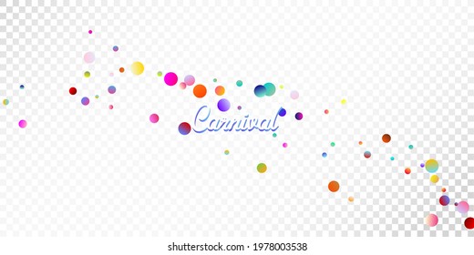 Carnival Confetti Explosion Vector Background. Birthday, New Year, Christmas Party Confetti Rain Shower. Falling Color Tinsel, Fiesta Celebration Design. Colorful Circles, Bubbles, Bokeh Decoration.