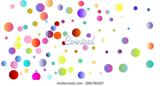 Carnival Confetti Explosion Vector Background. Birthday, New Year, Christmas Party Confetti Rain Shower. Falling Color Tinsel, Fiesta Celebration Design. Colorful Circles, Bubbles, Sparkle Decoration.