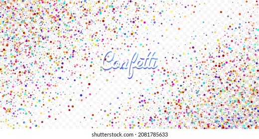 Carnival Confetti Explosion Vector Background. Falling Color Tinsel, Fiesta Celebration Design. Colorful Circles, Bubbles, Shine Decoration. Birthday, New Year, Christmas Party Confetti Rain Shower.
