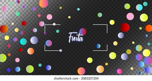 Carnival Confetti Explosion Vector Background. Falling Color Tinsel, Fiesta Celebration Design. Birthday, New Year, Christmas Party Confetti Rain Shower. Colorful Circles, Bubbles, Shine Decoration.
