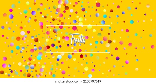 Carnival Confetti Explosion Vector Background. Falling Color Tinsel, Fiesta Celebration Design. Birthday, New Year, Christmas Party Confetti Rain Shower. Colorful Circles, Bubbles, Shine Decoration.