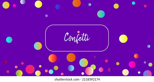 Carnival Confetti Explosion Vector Background. Birthday, New Year, Christmas Party Confetti Rain Shower. Colorful Circles, Bubbles, Sparkle Decoration. Falling Color Tinsel, Fiesta Celebration Design.