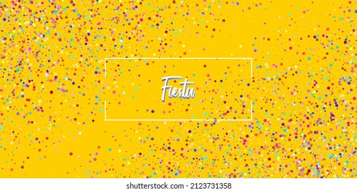 Carnival Confetti Explosion Vector Background. Birthday, New Year, Christmas Party Confetti Rain Shower. Falling Color Tinsel, Fiesta Celebration Design. Colorful Circles, Bubbles, Sparkle Decoration.