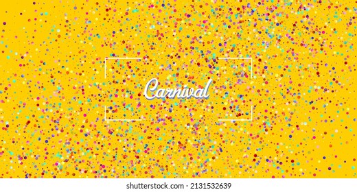 Carnival Confetti Explosion Vector Background. Colorful Circles, Bubbles, Shine Decoration. Falling Color Tinsel, Fiesta Celebration Design. Birthday, New Year, Christmas Party Confetti Rain Shower.