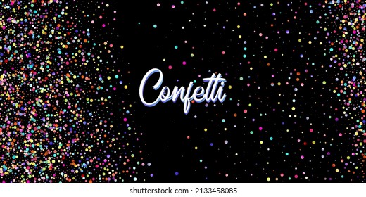 Carnival Confetti Explosion Vector Background. Colorful Circles, Bubbles, Glitter Decoration. Falling Color Tinsel, Fiesta Celebration Design. Birthday, New Year, Christmas Party Confetti Rain Shower.