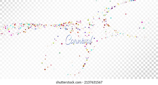 Carnival Confetti Explosion Vector Background. Falling Color Tinsel, Fiesta Celebration Design. Colorful Circles, Bubbles, Sparkle Decoration. Birthday, New Year, Christmas Party Confetti Rain Shower.