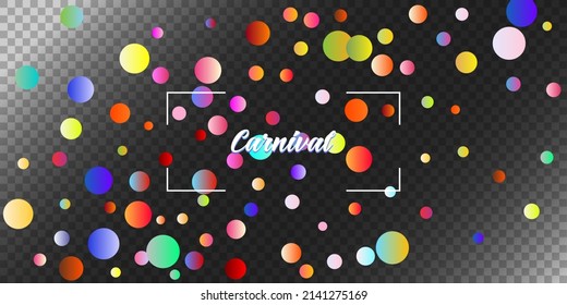 Carnival Confetti Explosion Vector Background. Falling Color Tinsel, Fiesta Celebration Design. Colorful Circles, Bubbles, Sparkle Decoration. Birthday, New Year, Christmas Party Confetti Rain Shower.