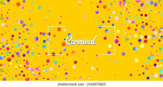 Carnival Confetti Explosion Vector Background. Birthday, New Year, Christmas Party Confetti Rain Shower. Colorful Circles, Bubbles, Bokeh Decoration. Falling Color Tinsel, Fiesta Celebration Design.