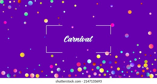 Carnival Confetti Explosion Vector Background. Colorful Circles, Bubbles, Glitter Decoration. Falling Color Tinsel, Fiesta Celebration Design. Birthday, New Year, Christmas Party Confetti Rain Shower.